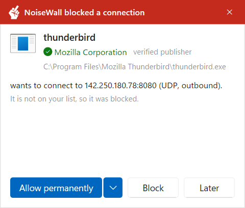 Notification – signed program