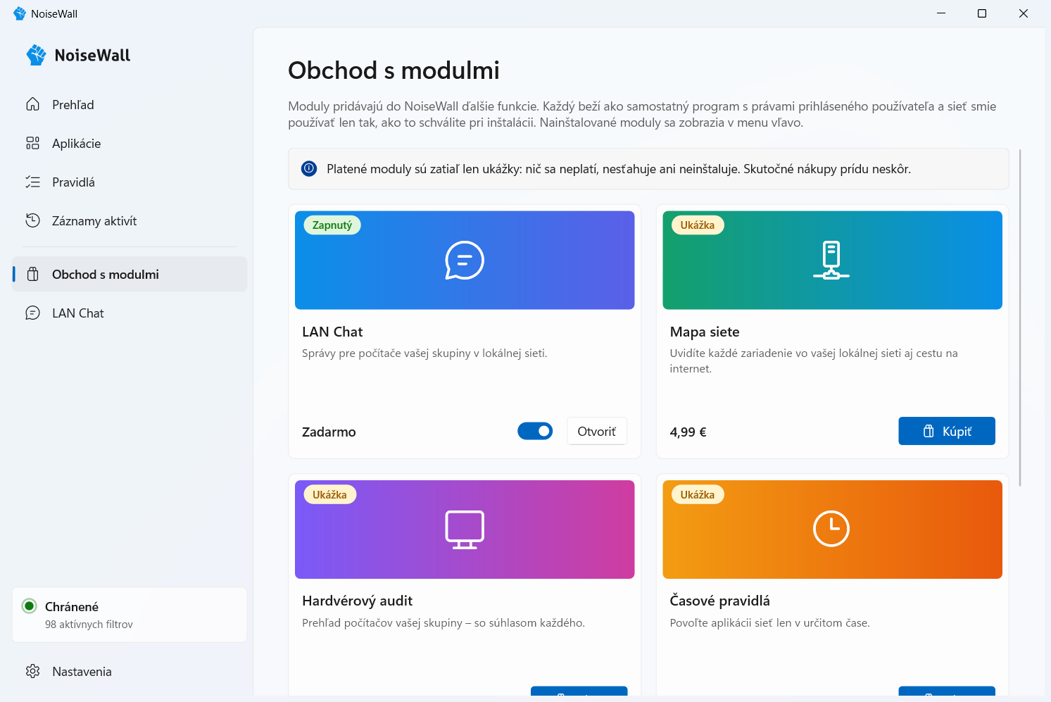 Obchod s modulmi